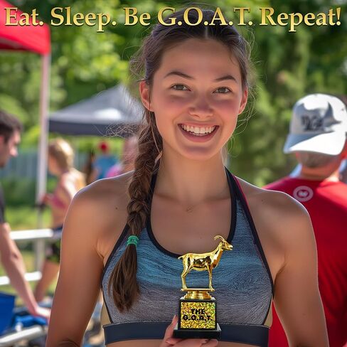 جائزة مبتكرة بحجم المكتب من Funwares للتكريم، أو هدايا الكمامة أو المزحة، أو المسابقات الودية، أو التحفيز! G.O.A.T.، الكأس العظيمة لكل العصور، من تصميم Island Dogs in Kuwait