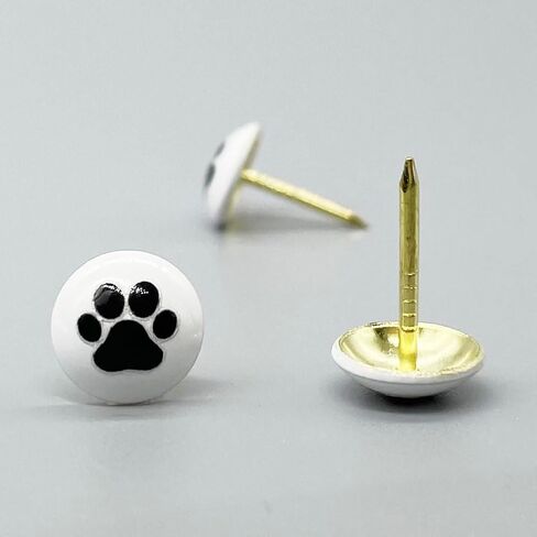 Let's Decorate 100PCS D11mm/0.43" Upholstery Tacks with Paw Pattern, Decorative Thumb Tacks for Corkboard and Bulletin Board, Cute Crafts Wooden Furniture DIY Projects (White, 100) in Kuwait