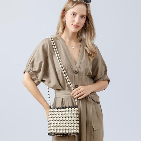 YYW Round Straw Bag Handwoven Natural Summer Beach Shoulder Bag Rattan Crossbody Purse for Women in Saudi Arabia