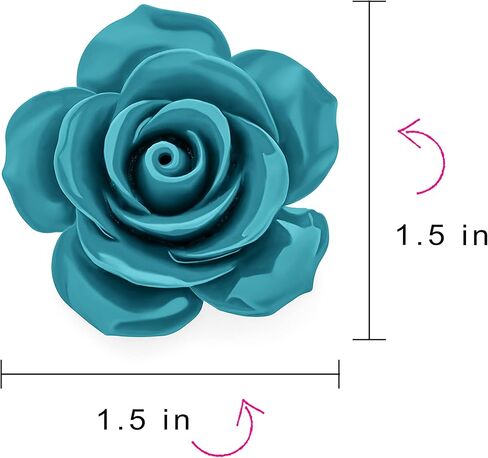 Romantic Fashion Statement Pink Blue Black White Red Floral Blooming 3D Carved Large Rose Flower Brooch Scarf Pin for Women Teen in Saudi Arabia
