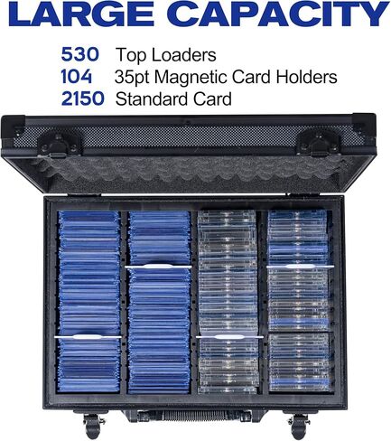 Toploaders Storage Box,Holds 530+ Top Loader,Trading Card Storage Box for 3" x 4" 35PT Rigid Card with 12 Dividers,Card Case for Sports Cards/Game Cards in Kuwait