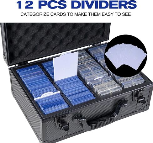 Toploaders Storage Box,Holds 530+ Top Loader,Trading Card Storage Box for 3" x 4" 35PT Rigid Card with 12 Dividers,Card Case for Sports Cards/Game Cards in Kuwait