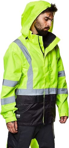 Helly-Hansen Workwear Alta Waterproof High Visibility Shell Jackets for Men with Detachable Hood and Napoleon Pocket; Class 3 in Saudi Arabia