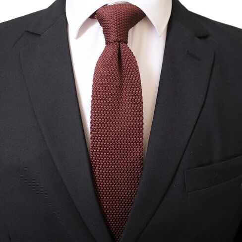 Men's Supper Skinny Knitted Tie Solid Colored Smart Casual Necktie Various Color in Saudi Arabia