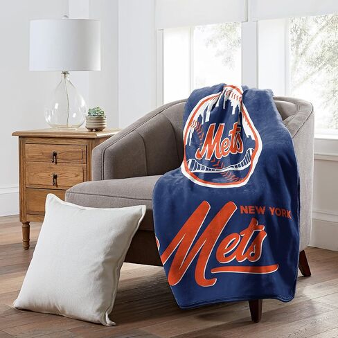 بطانية MLB Mets Signature من The Northwest Company، مقاس 50 بوصة × 60 بوصة، ألوان الفريق in Saudi Arabia