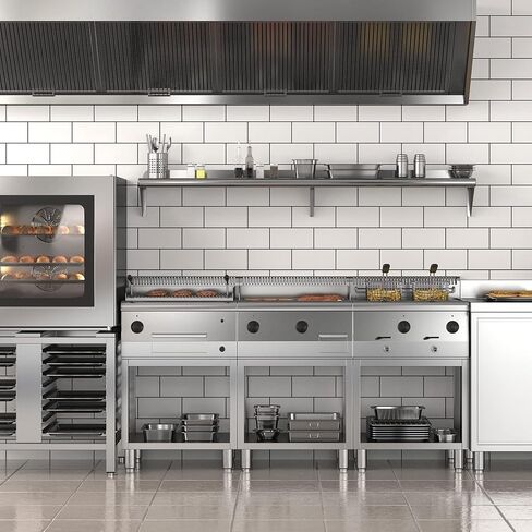 رف تجاري مثبت على الحائط من الفولاذ المقاوم للصدأ مقاس 12 بوصة × 72 بوصة لتعليق الأواني والمقالي - مثالي للتخزين في المطاعم والمطابخ والمنازل والفنادق in Kuwait