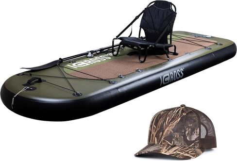 3000 Sit on Top Kayak Package — Inflatable Fishing Kayak — Stable Inflatable Fishing SUP with Kayak Seat — Paddler Stands Comfortably, Glides to Remote Waters, Transport 660lbs, Weight 27lbs in Saudi Arabia