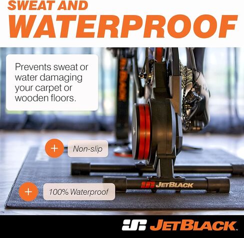 بساط معدات Jetblack لمدرب الدراجة الداخلي - استخدم بساط تمرين عالي التحمل تحت المعدات، بساط ركوب الدراجات الداخلي، بساط المشي، بساط الصالة الرياضية، بساط تمرين الدراجة للأرضيات الصلبة وحماية السجاد in Saudi Arabia