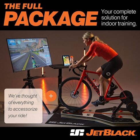 بساط معدات Jetblack لمدرب الدراجة الداخلي - استخدم بساط تمرين عالي التحمل تحت المعدات، بساط ركوب الدراجات الداخلي، بساط المشي، بساط الصالة الرياضية، بساط تمرين الدراجة للأرضيات الصلبة وحماية السجاد in Saudi Arabia