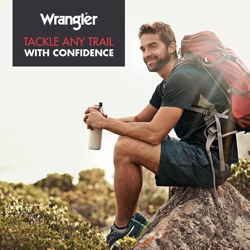 Wrangler Outdoor - 6 جوارب رجالي ربع سنوية، جوارب للكاحل للرجال، ماصة للرطوبة تناسب مقاس الحذاء 6-12 in Saudi Arabia