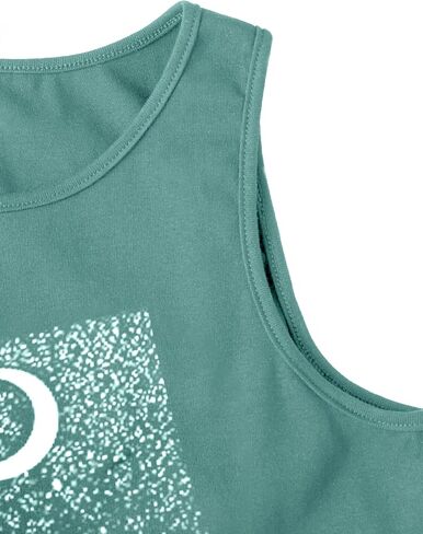 Remidoo Women's Casual Sleeveless Graphic Cropped Top Crewneck Tank Top Shirts in Saudi Arabia