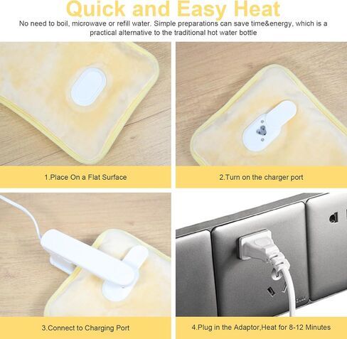 WITERY Electric Hot Water Bag with Cover- Rechargeable Heating Pad Hot Water Bottle for Pain Relief Cramps & Sore Muscles, Hot Compress Bag Hand Warmer for Outdoor/Indoor (Filled with Water) in Saudi Arabia
