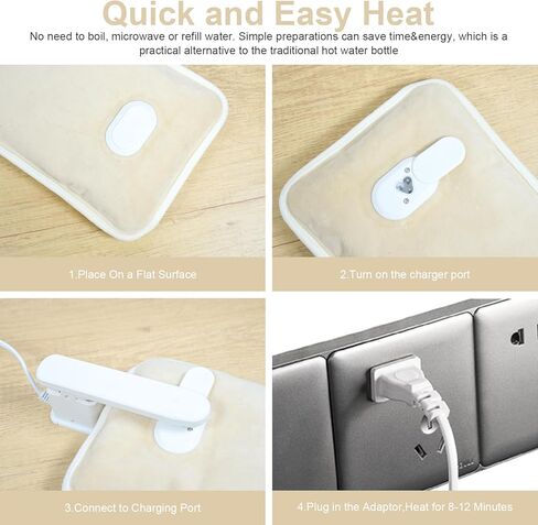 WITERY Electric Hot Water Bag with Cover- Rechargeable Heating Pad Hot Water Bottle for Pain Relief Cramps & Sore Muscles, Hot Compress Bag Hand Warmer for Outdoor/Indoor (Filled with Water) in Kuwait