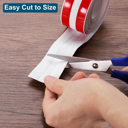 uxcell 126"×1.5" Caulk Tape Waterproof Tape Not Go Moldy Double Line Self Adhesive Shower Tape Caulk Strips for Kitchen Countertop,Bathroom Toilet Floor White 2Pcs in Saudi Arabia