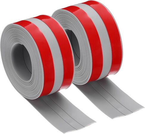 uxcell 126"×1.5" Caulk Tape Waterproof Tape Not Go Moldy Double Line Self Adhesive Shower Tape Caulk Strips for Kitchen Countertop,Bathroom Toilet Floor White 2Pcs in Saudi Arabia