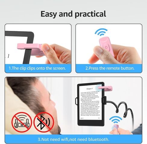 Remote Control Page Turner for Kindle Paperwhite Oasis, RF E-Reader Remote Clicker Tablets Reading Novels, Camera Video Controller for Phone iPad iOS Android -Only Page Forward in Saudi Arabia