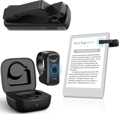 أداة تحويل الصفحات بجهاز التحكم عن بعد لجهاز Kindle Paperwhite Oasis، قارئ الترددات اللاسلكية الإلكتروني، أقراص النقر عن بعد لقراءة الروايات، وحدة تحكم فيديو الكاميرا للهاتف iPad iOS Android - صفحة للأمام فقط in Kuwait