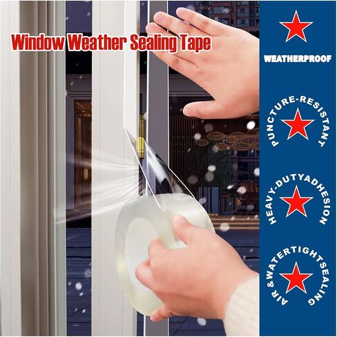 Transparent Window Weather Sealing Tape, 3-Inch x 85FT, Clear Window Draft Isolation Sealing Film Tape-Clear Draft Stopper Adhesive Tape for Doors, Windows and Shower Glass Gaps (3-Inch x85FT) in Saudi Arabia