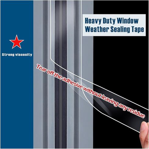 Transparent Window Weather Sealing Tape, 3-Inch x 85FT, Clear Window Draft Isolation Sealing Film Tape-Clear Draft Stopper Adhesive Tape for Doors, Windows and Shower Glass Gaps (3-Inch x85FT) in Saudi Arabia