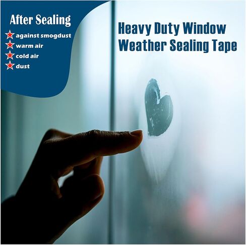 Transparent Window Weather Sealing Tape, 3-Inch x 85FT, Clear Window Draft Isolation Sealing Film Tape-Clear Draft Stopper Adhesive Tape for Doors, Windows and Shower Glass Gaps (3-Inch x85FT) in Saudi Arabia