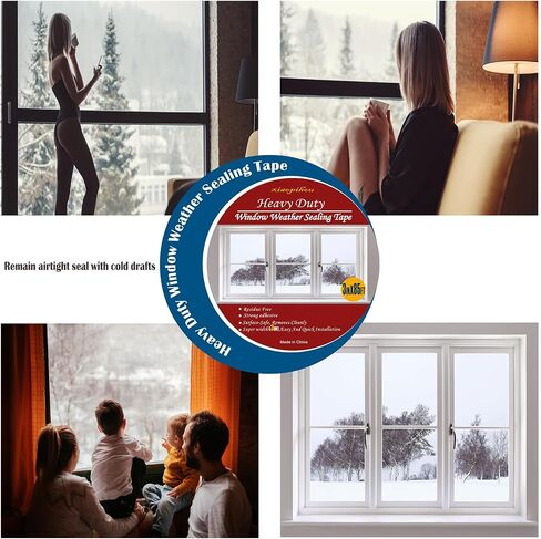 Transparent Window Weather Sealing Tape, 3-Inch x 85FT, Clear Window Draft Isolation Sealing Film Tape-Clear Draft Stopper Adhesive Tape for Doors, Windows and Shower Glass Gaps (3-Inch x85FT) in Saudi Arabia