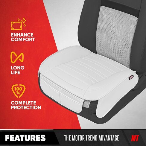 Motor Trend Faux Leather Car Seat Cover Front Bottom Seat Cushion Cover - Diamond Luxury Protector - Universal Fit for Cars, Trucks, SUVs, Vans 1pc (Gray) in Saudi Arabia