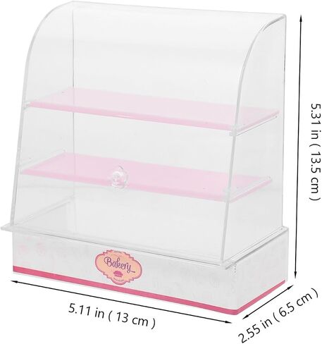 ibasenice Dollhouse Bakery Display Cabinet - Miniature Bakery Case Dollhouse Cake Bread Stand Display Cabinet 1:12 Scale Mini Food Display Cabinet Model with Sliding Door in Saudi Arabia