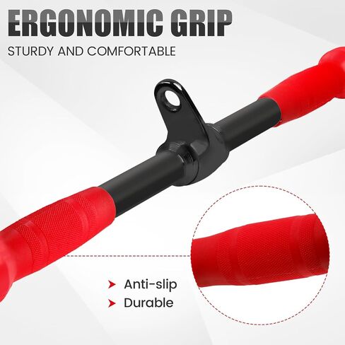 V-shaped Bar Straight Rotating Bar Curl LAT Pull Down Bar D Handle Double D Row Handle With PU Grip Environmentally Odorless, Lat Pulldown Attachments Cable Machine Attachment for Home Gym in Kuwait
