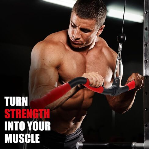 V-shaped Bar Straight Rotating Bar Curl LAT Pull Down Bar D Handle Double D Row Handle With PU Grip Environmentally Odorless, Lat Pulldown Attachments Cable Machine Attachment for Home Gym in Kuwait