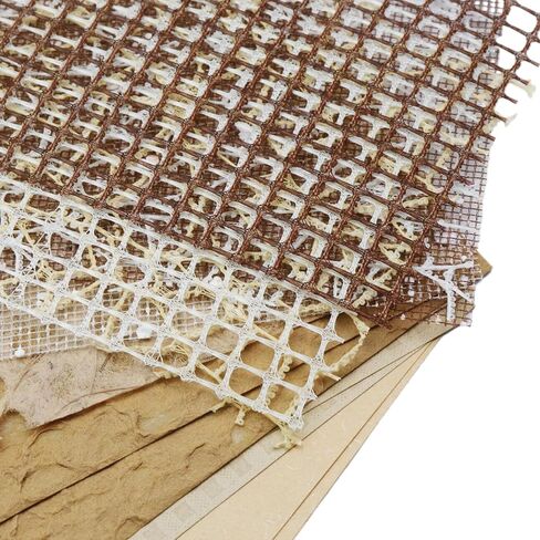 HEVSTIL 16Pcs Pcs Handmade Scrapbook Paper Craft Textured Paper Scrapbook Paper Textured Handmade Paper Mesh Fabric Mix Neutral Decorative Scrap Paper for Card Making Embossed DIY,4.2x5.8(Green) in Saudi Arabia