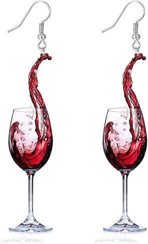ONLYJUMP Simulation Beer Earrings Wine Glass Earrings for Women Cute Beer Glass Earrings Yellow Whisky Earrings Red Wine Glass Earrings Acrylic Earrings Funny Jewelry in Saudi Arabia