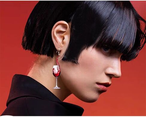 ONLYJUMP Simulation Beer Earrings Wine Glass Earrings for Women Cute Beer Glass Earrings Yellow Whisky Earrings Red Wine Glass Earrings Acrylic Earrings Funny Jewelry in Saudi Arabia