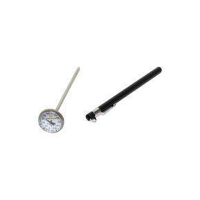 Thunder Group SLTH220C Pocket Thermometer, 1-1/8" dial Display, 5" Pointed stem and Bezel, 0° to 220° F Temperature Range, Compact case with Pocket Clip, Pack of 12
