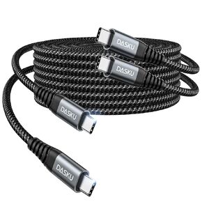 Dasku USB C to USB C Cable, 5 Pack [3/6/6/10/10FT] USB C Charger Cable 60W Fast Type C Charging Cord for iPhone 15 Pro Max Plus Samsung S23 Note 20 iPad Pro Air Mini MacBook LG and More