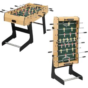 Foosball Table, 48" Foldable Foosball Table Adult Size, Fooze Balls Table with 2 Soccer, Party, Kids