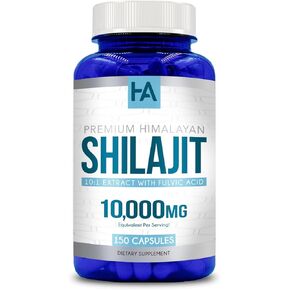 Shilajit 10,000mg (150 Capsules) - Premium Shilajit Capsule (Non-GMO & Gluten Free)