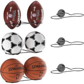 Wall Mounted Basketball Rack,Vertical Ball Rack,Sports Equipment Storage Organizerfor Basketball,Soccer Ball,Volleyball,Football,Rugby(3 Pack-Black)