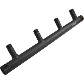 Midline Valve TI4-1431-6 Steel Manifold, 1-1/4'' Base 4 Ports of 1-1/4'' 6'' Spacing, Black