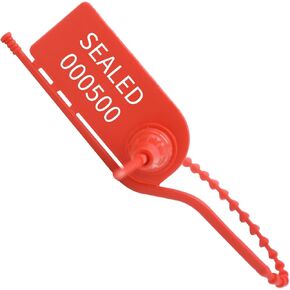 100 Tamper-Proof Disposable Plastic Seal with Digital Coded Plastic Seal for Truck Container, Red