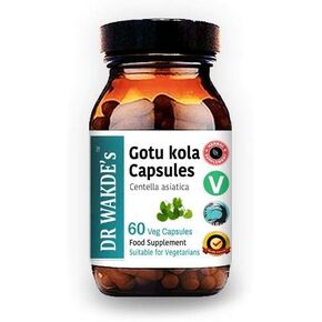 DR WAKDE'S Gotu kola Capsules (Mandukparni, Centella asciatia, 60 Veg Caps, Plant-Based Supplement, Ayurvedic Herb, All Natural, Vegan)