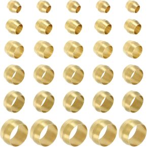 حلقة أكمام ضغط نحاسية من PATIKIL لـ 1/8 بوصة 3/16 بوصة 1/4 بوصة 5/16 بوصة 3/8 بوصة 1/2 بوصة أنبوب OD، 120 حزمة من الطويق النحاسي المناسب لأنابيب ضغط النحاس مجموعة متنوعة لغاز الماء الهوائي in Kuwait