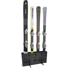 TOPOWN Ski Storage Rack Floor for Garage, Freestanding Floor Stand Ski Holder, Ski Rack Garage for 4 Pairs of Skis, Wide Skis Storage Rack Floor Mount for 120mm~150mm, Heavy Duty Metal and Stable