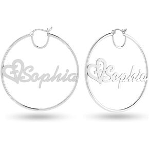 Charmsy LARGE 925 Sterling Silver Lightweight Round Click-Top Big Hoop Earrings for Women 50mm - 80mm Diameter