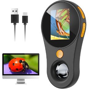 Mini Microscope for Adults, SKYBASIC 2" IPS Screen 500X Digital Microscope Camera, Fixed Focus, PC Compatible, Handheld Pocket Microscopes for Explore Plants Grow/Kids Science Edu Fun Birthday Gifts