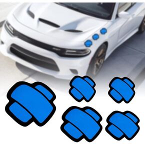TOMALL 5pcs Scratch Cover Reflective Stickers for Car Bumper Fender Waterproof Cute Decals Decoration for Car Hood Tank Anti-Scratch Stickers Self-Adhesive (White)