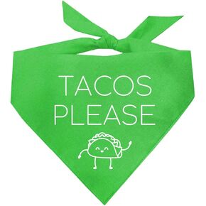 Tacos Please Dog Bandana (1059 Orange, One Size)