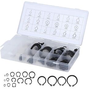 External Retaining Rings, Snap Rings Assortment Kit Circlip Alloy Steel 300Pcs 2-mm E Clip Snap Circlip Kit Assortment Set