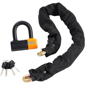 VEVOR Bike Chain Lock, 3.28 Ft Bicycle Chain Lock with 4 Keys, Heavy Duty Metal Steel Anti-Theft High Security Bike Locks, Perfect for Bike, Motorcycle, Scooter, Bicycle, Door, Fence or Gate, 14mm