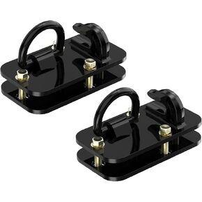 2 Pack 3/8" Tractor Bucket Hooks with Tie Down Ring - Grade 70 Forged Steel Bolt-On Grab Hook with Backing Plate, Max Load 15,000 lbs, Compatible with Kubota, John Deere, RV, UTV, Truck (Green)