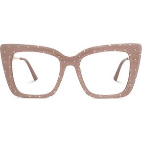 Zeelool Trendy Square Eyeglasses for Women Pearl and Lace Glasses Frames with Non-prescription Clear Lens Monalisa ZJGX446980